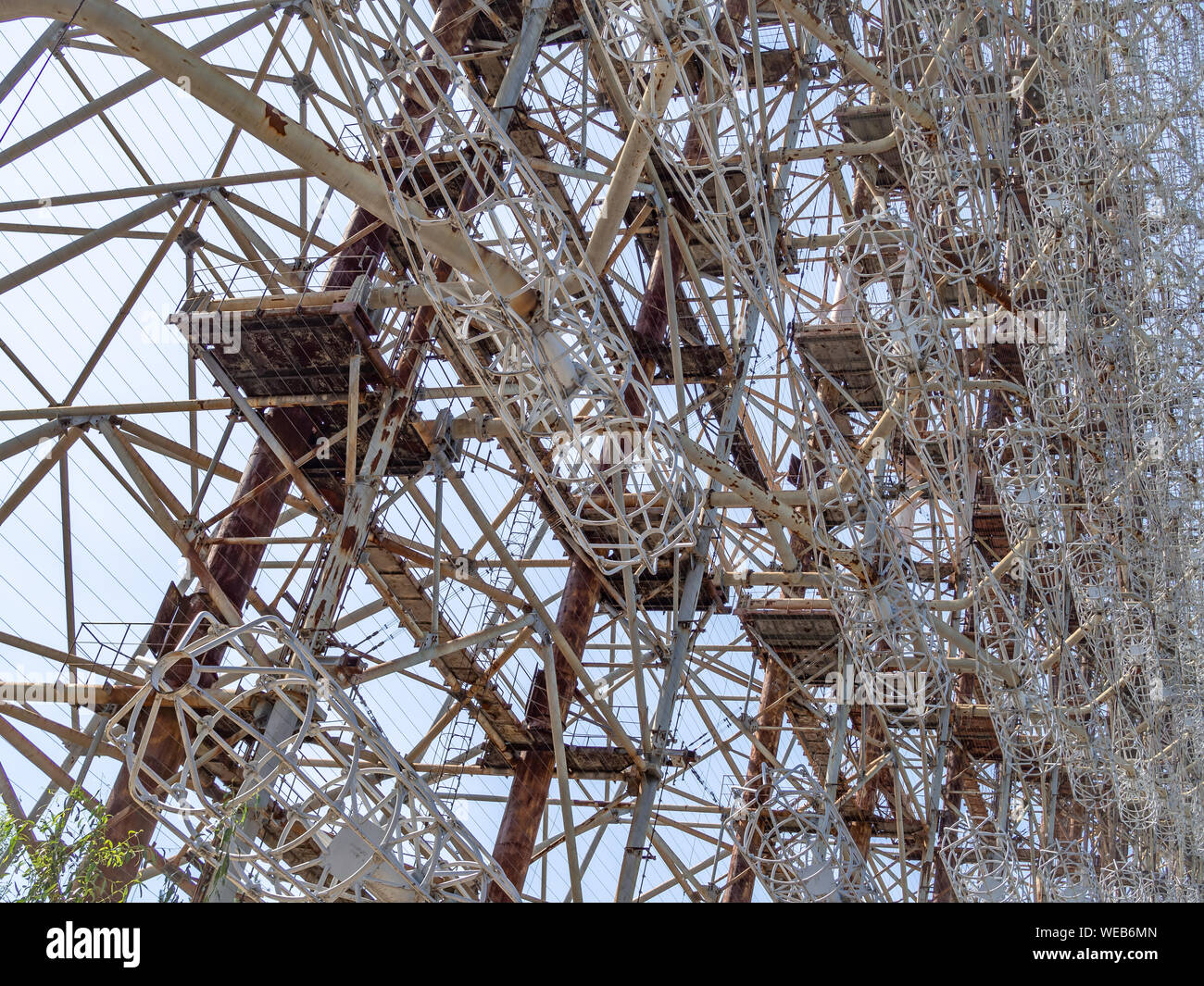CHERNOBYL, in Ucraina-Agosto 20, 2019: dettaglio dei radar Duga-1 Repubbliche sopra l'orizzonte radar o OTH (talvolta chiamato oltre l'orizzonte, o BTH) " Russia Foto Stock