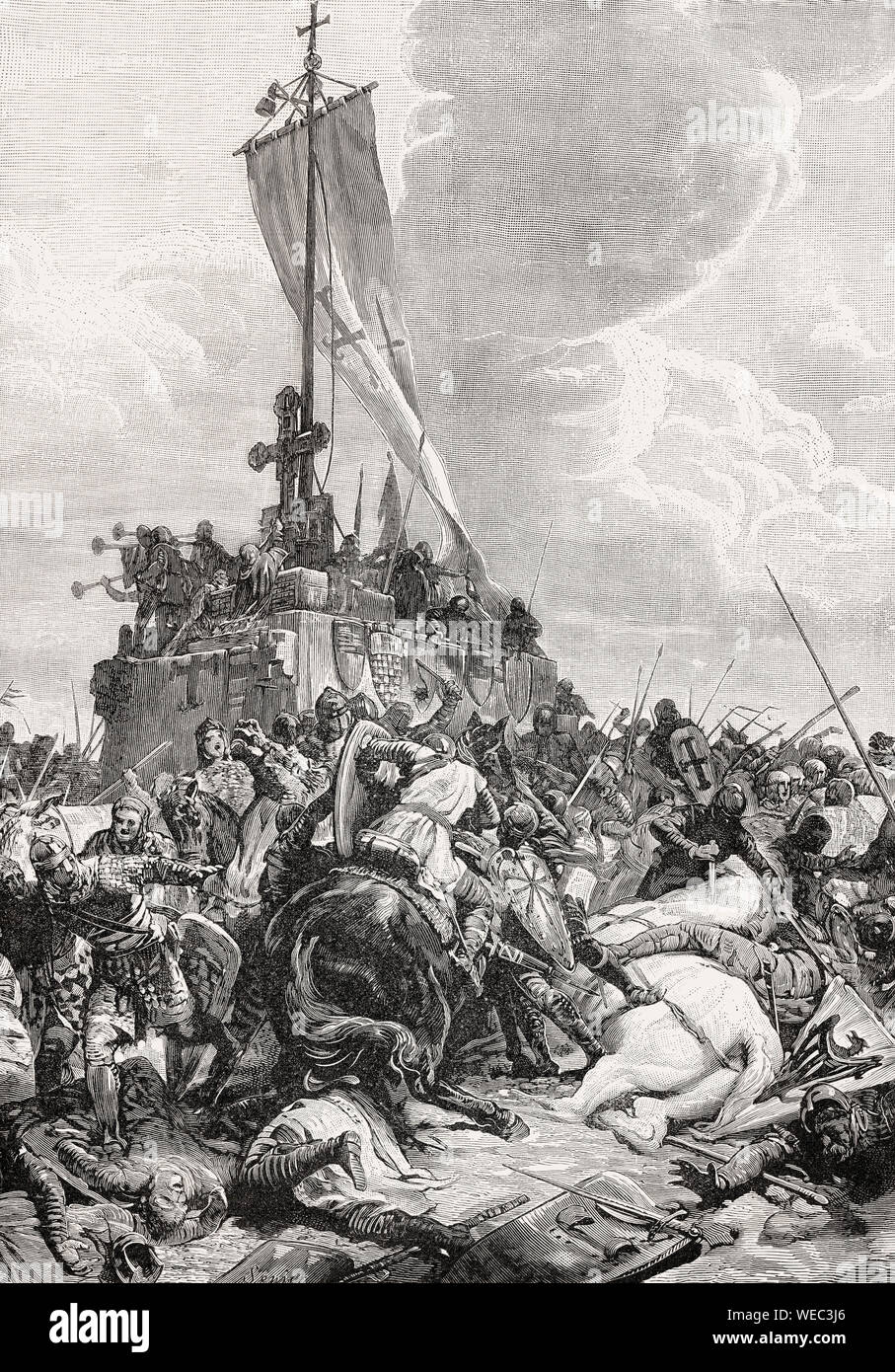 La battaglia di Legnano il 29 maggio 1176, tra le forze del Sacro Romano Impero e la Lega Lombarda Foto Stock