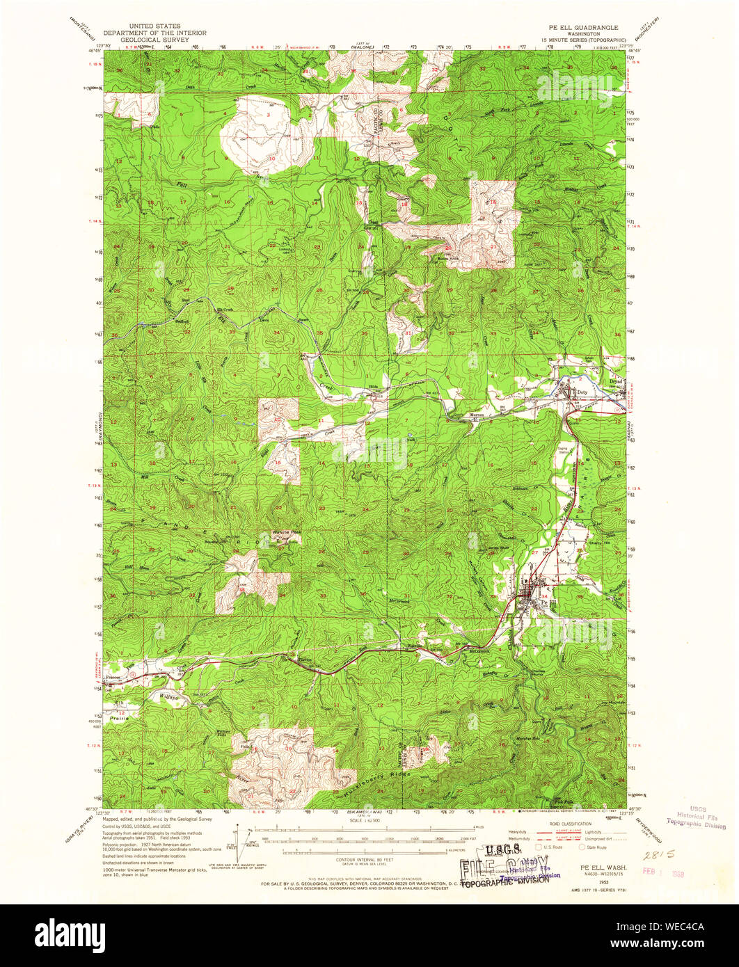 Mappa di pe ell washington immagini e fotografie stock ad alta