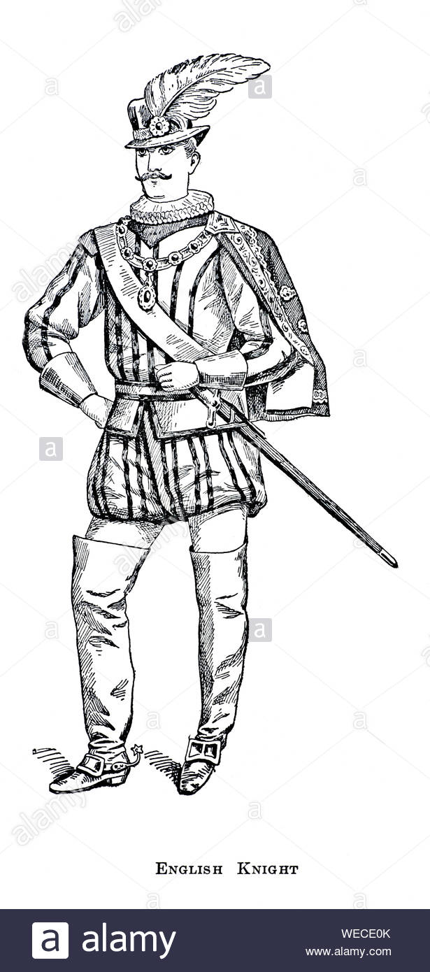 Il cavaliere inglese, vintage illustrazione da 1900 Foto Stock
