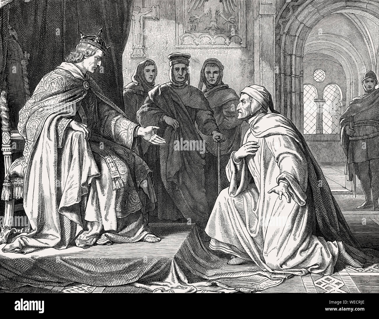 Dante Alighieri, poeta italiano e Enrico VII Imperatore del Sacro Romano Impero Foto Stock