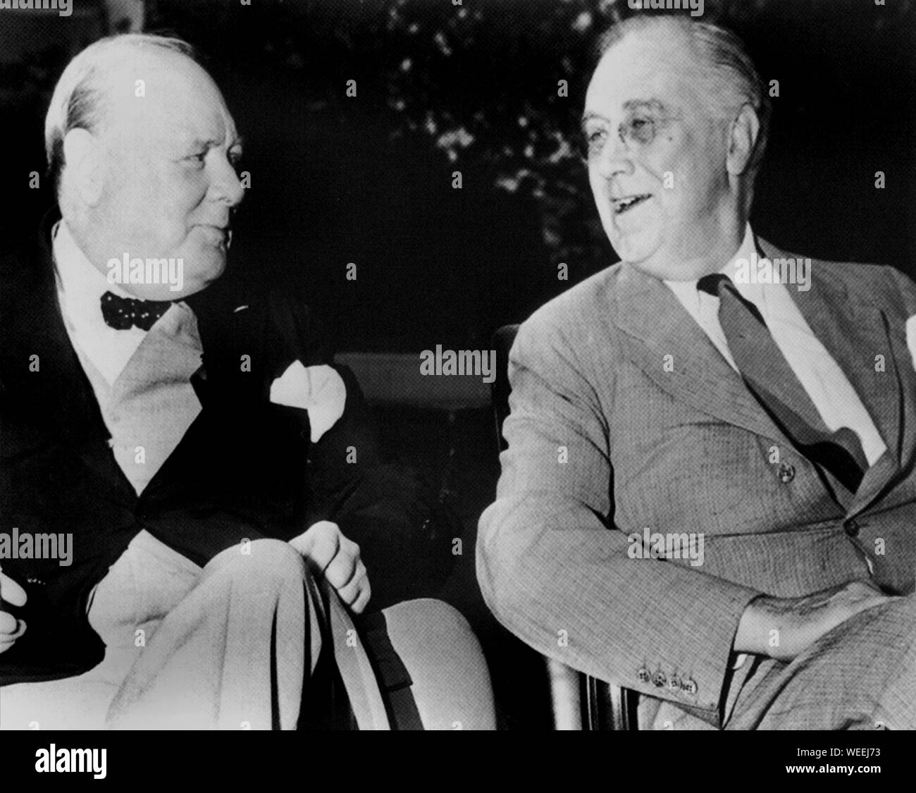 Winston Churchill alla Conferenza di Washington con il presidente Roosevelt. Il 24 maggio 1943 Foto Stock