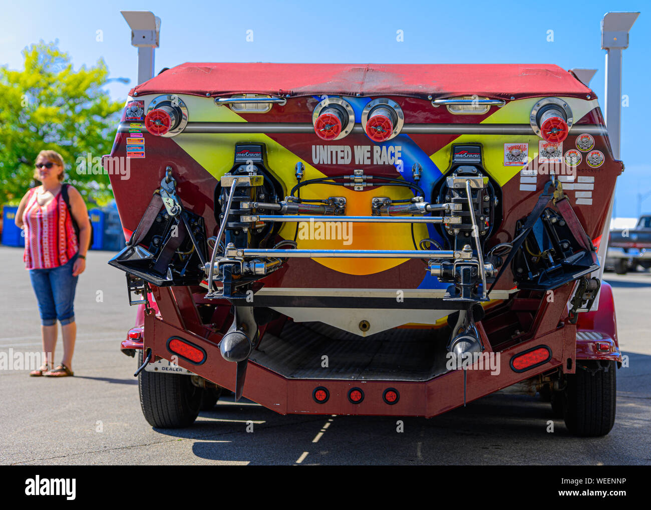 2019 Superboat Grandi Laghi Grand Prix 1 Dry Box Team regno siamo in gara. Foto Stock