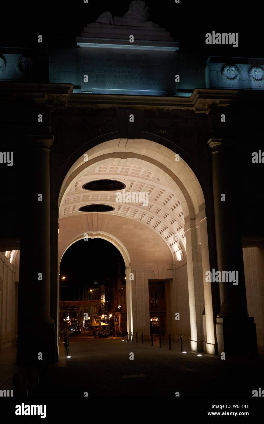 La Menin Gate Memorial. Ypres. Belgio Foto Stock