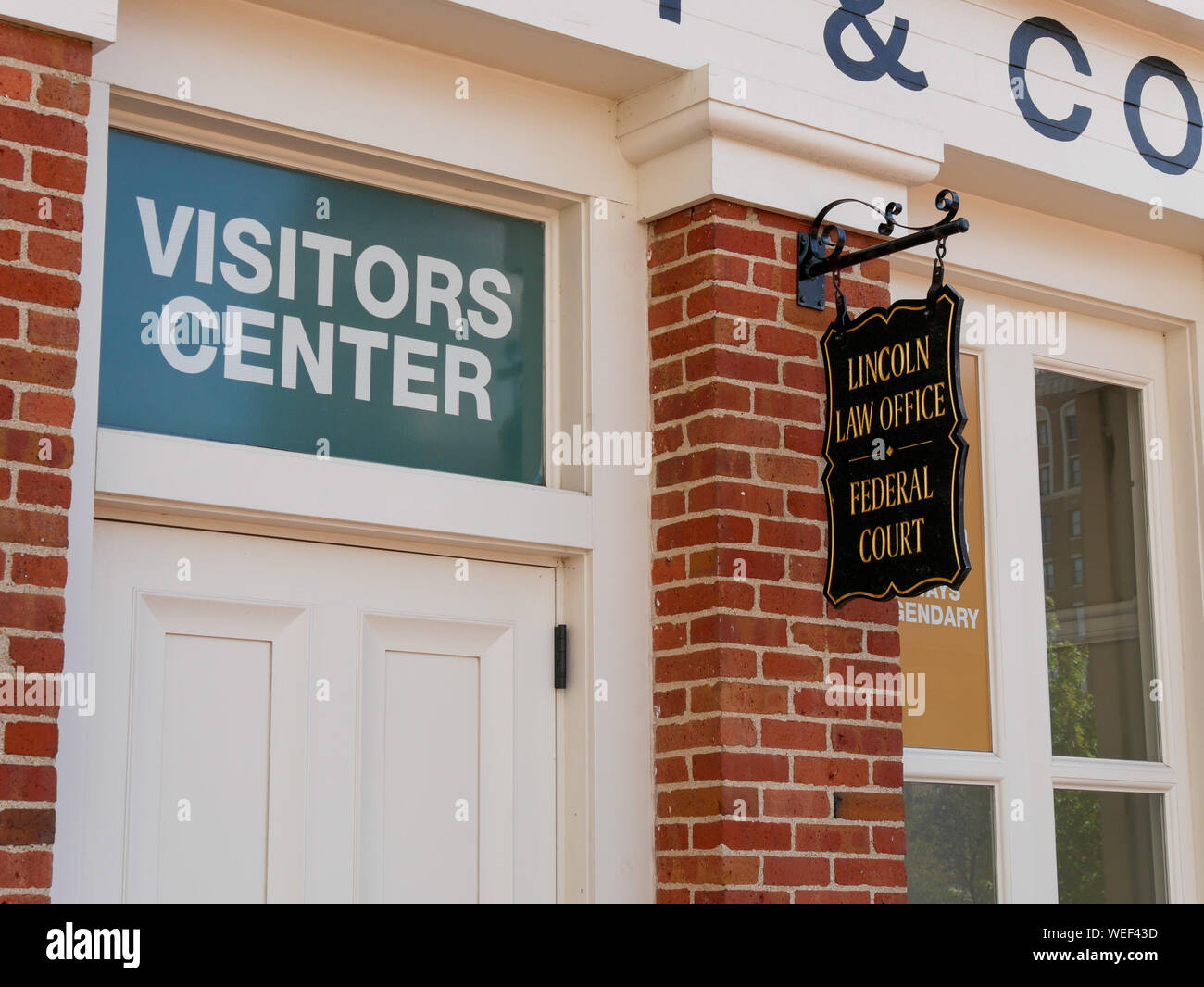 Visitor Center, Lincoln Legge ufficio. Abraham Lincoln Presidential Museum & Library. Springfield, Illinois. Foto Stock