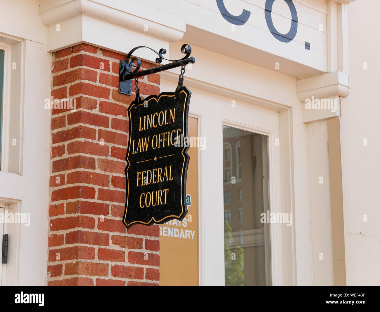 Lincoln Legge ufficio, il Tribunale federale. Abraham Lincoln Presidential Museum & Library. Springfield, Illinois. Foto Stock