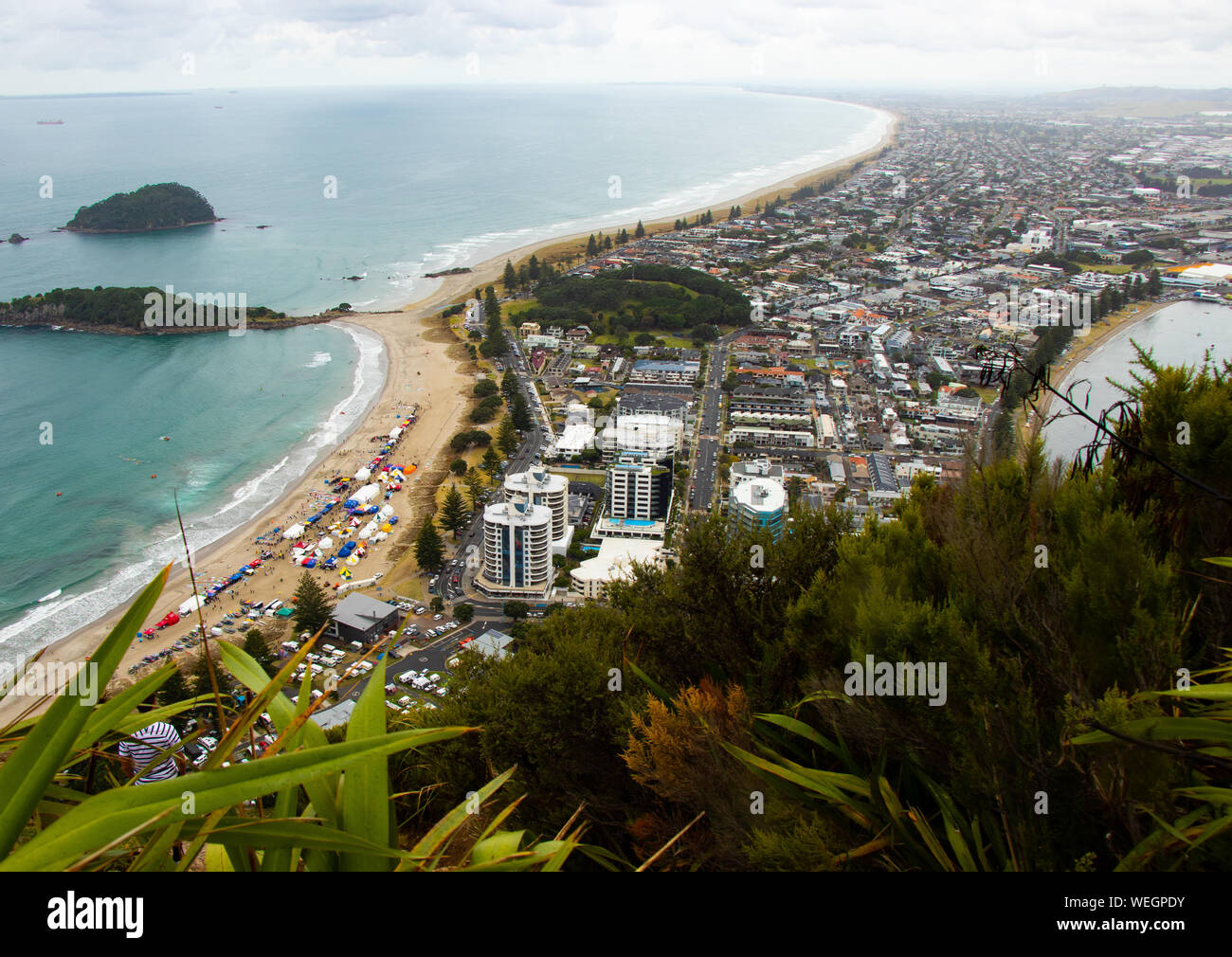 Monte Maunganui, Tauranga, Nuova Zelanda, Paesaggio Foto Stock