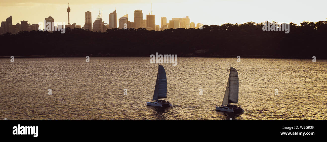 Melbourne, Sky line, Sunset, Australia Foto Stock