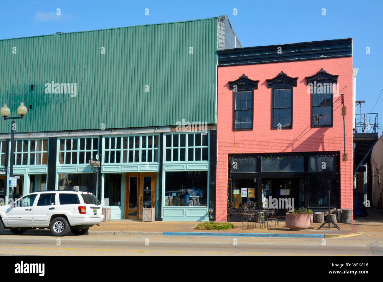 La casa colonica Tupelo, e Kermit la cucina fuorilegge, entrambe le destinazioni esclusive nel centro storico di Tupelo, MS, città natale di Elvis Presley, STATI UNITI D'AMERICA Foto Stock