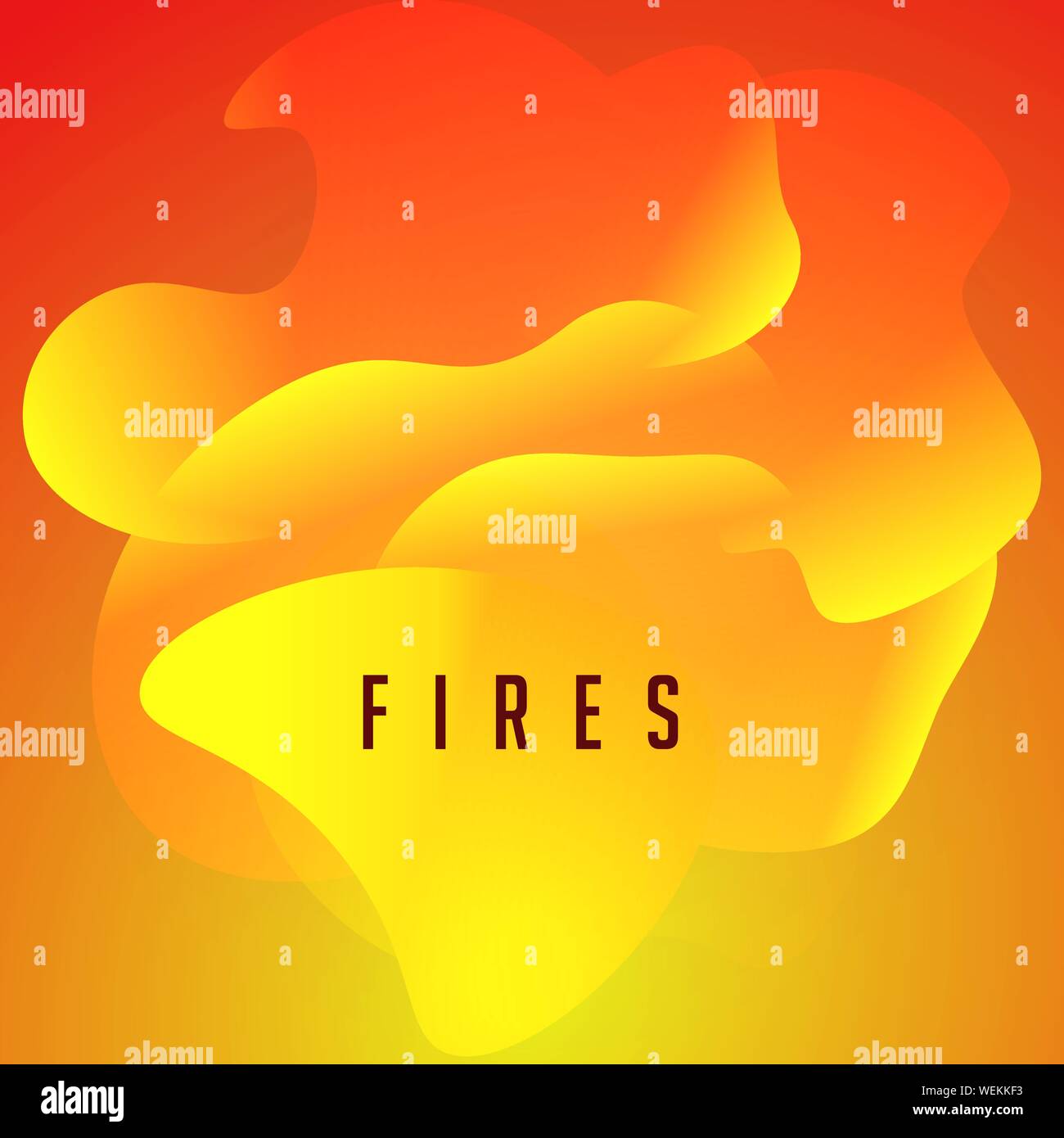 Gli incendi, arancione fiamma alette ondulate forma astratta, design moderno per creare poster, striscioni, il coperchio e il web. Illustrazione Vettoriale. Illustrazione Vettoriale