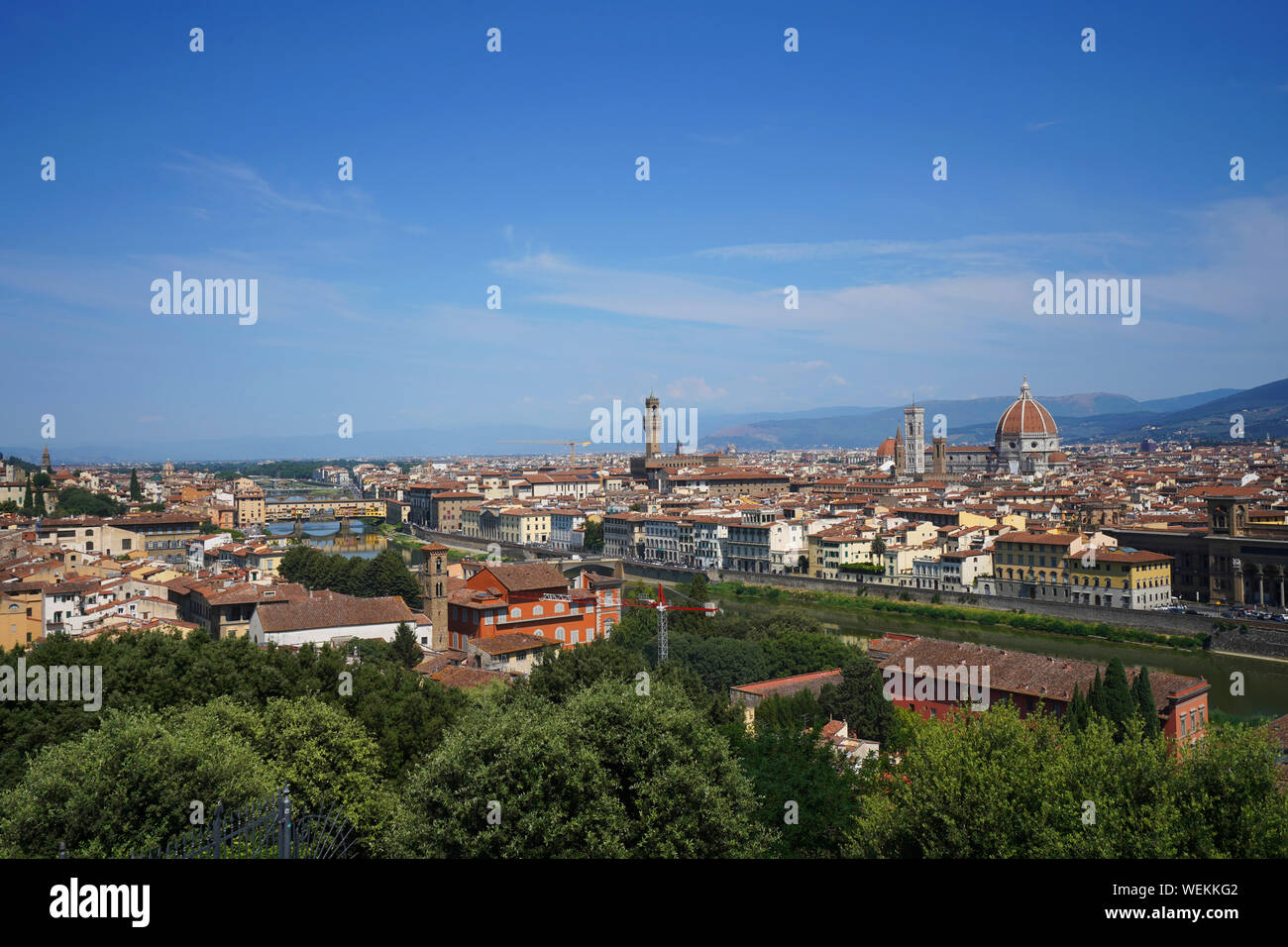 Firenze, Italia. Panorama di Firenze dal Piazzale Michelangelo Foto Stock