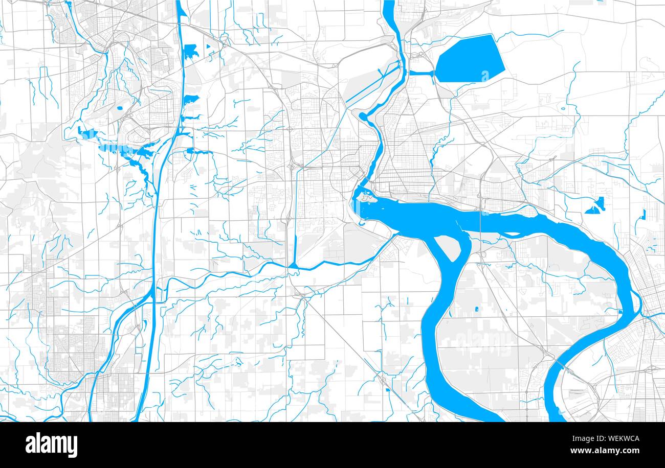 Ricco di vettore dettagliata mappa area di Niagara Falls, Ontario, Canada. Mappa modello per arredamento di casa. Illustrazione Vettoriale