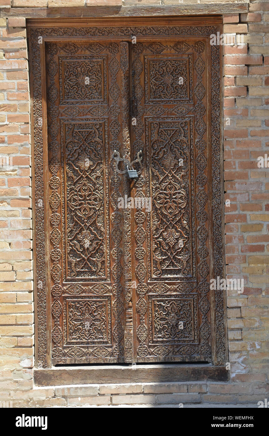 Il Gur-e Amir complesso in Samarcanda (Uzbekistan), meno noto rispetto al Registan, ma ancora un importante esempio di classica architettura islamica Foto Stock