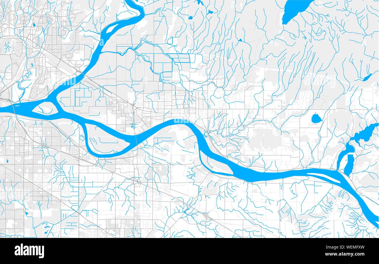 Ricco di vettore dettagliata mappa area di Maple Ridge, British Columbia, Canada. Mappa modello per arredamento di casa. Illustrazione Vettoriale