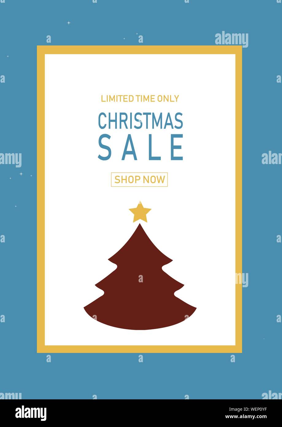 Vacanze di Natale in vendita su sfondo piatto. Solo per un periodo di tempo limitato. Modello per un banner, shopping, sconto. Illustrazione di vettore per il tuo design Illustrazione Vettoriale