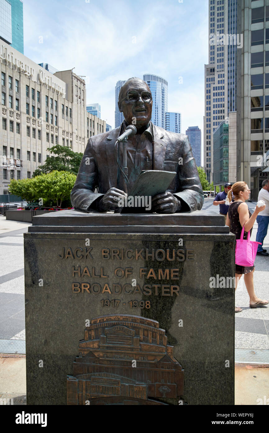 Jack brickhouse statua commemorativa di chicago, illinois, Stati Uniti d'America Foto Stock