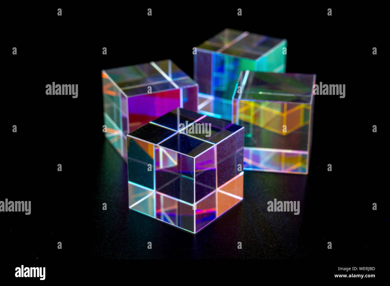 Vetro ottico cubi Foto Stock