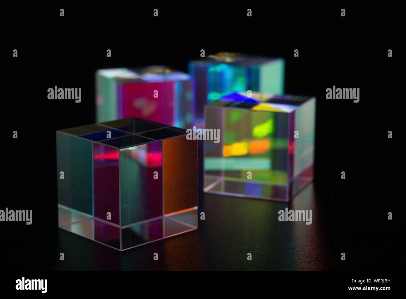 Vetro ottico cubi Foto Stock