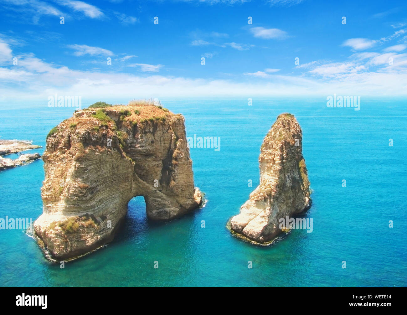 Pigeon Rocks, Libano Foto Stock