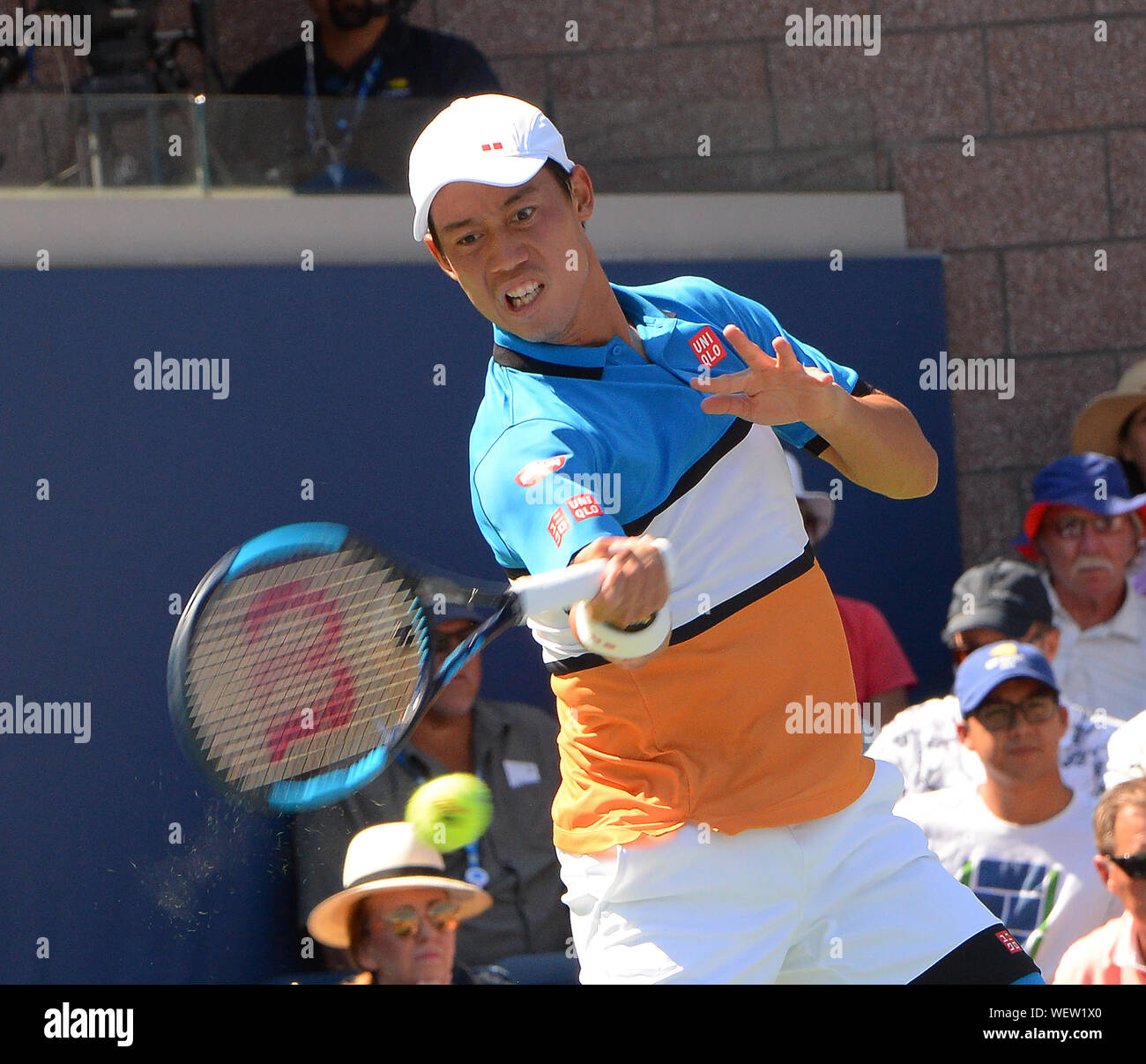 New York Flushing Meadows US Open 2019 30/08/19 Il giorno 5 Kei Nishikori (JPN) nel terzo round match fotografico Anne Parker International Sports Fotos Ltd/Alamy Live News Foto Stock