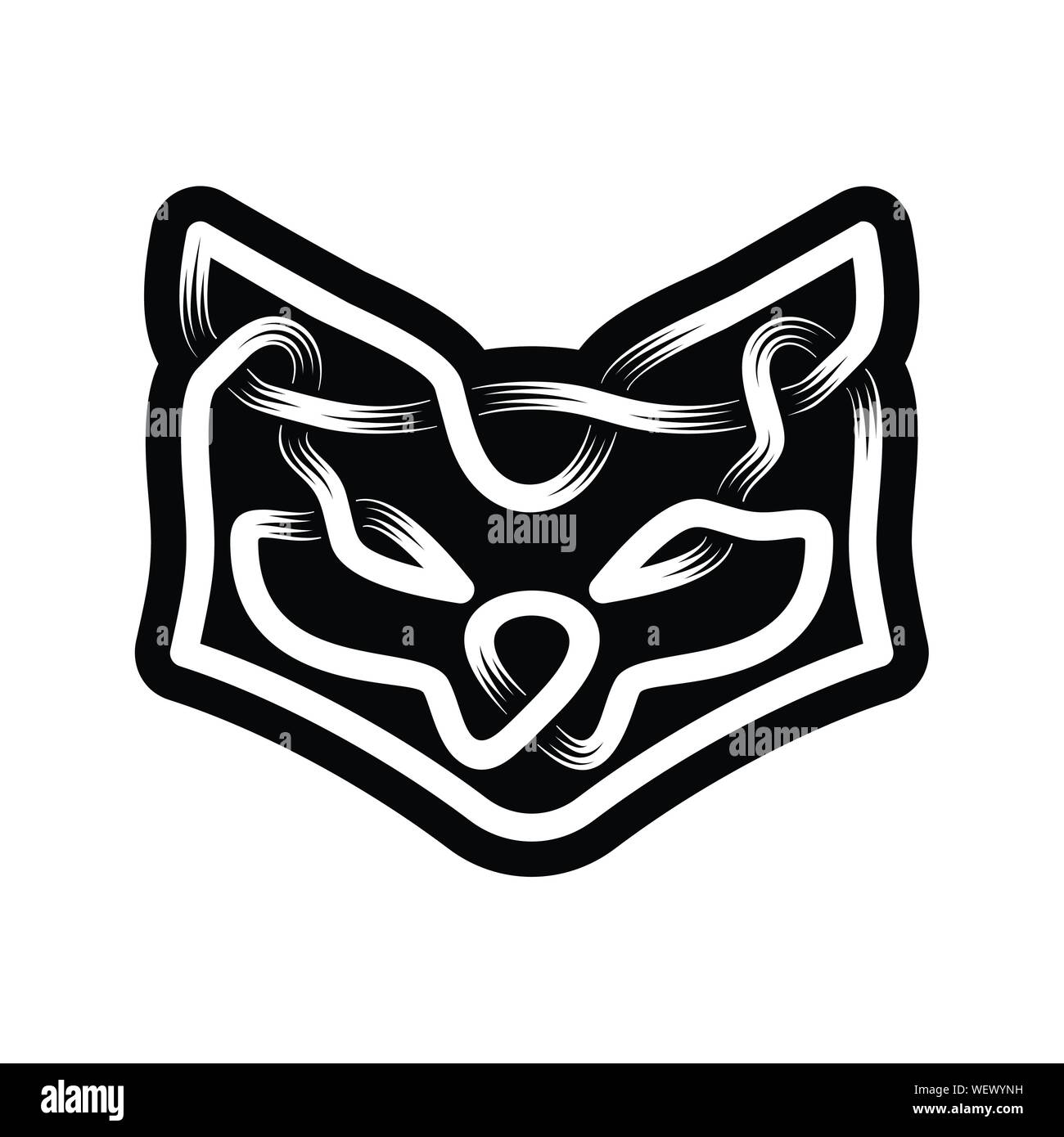 Testa astratta di Fox in stile celtico, illustrazione vettoriale Illustrazione Vettoriale