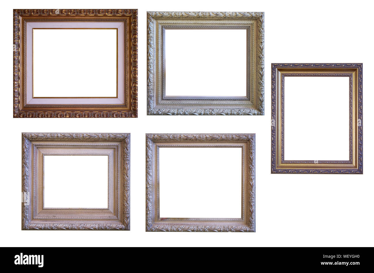 Collezione di cornici per quadri decorativi (isolato su uno sfondo bianco  senza ombra Foto stock - Alamy