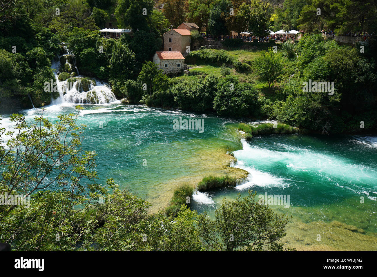 Belle cascate di Krka, Parco Nazionale di Krka, Croazia, Europa Foto Stock