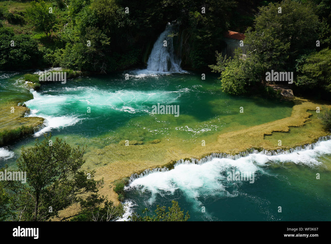 Belle cascate di Krka, Parco Nazionale di Krka, Croazia, Europa Foto Stock