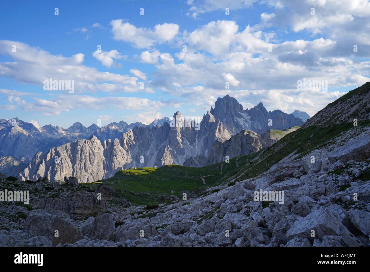 Le Marmarole, Mt. Antelao, Tre Cime di Lavaredo, provincia di Alto Adige, Dolomiti di Sesto, Italia Foto Stock