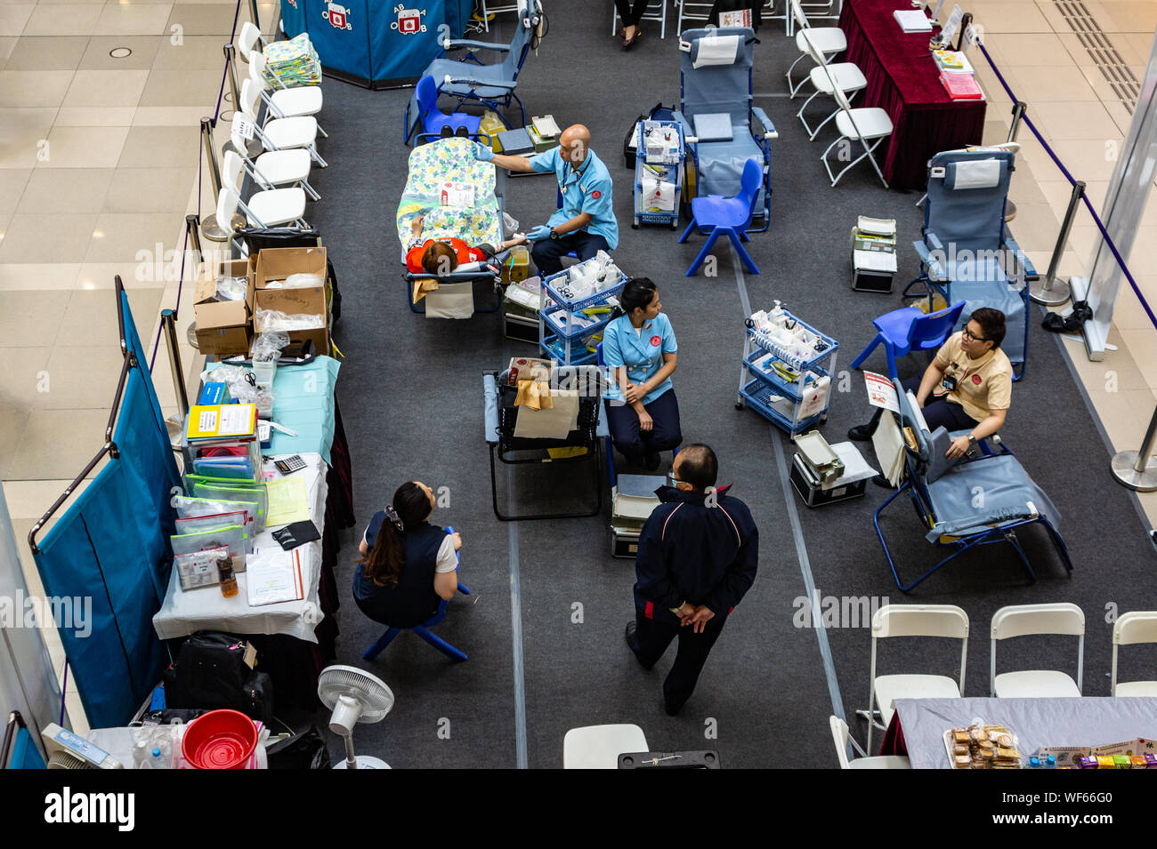 Donazione sangue area vista da sopra nella RAS di Hong Kong Cina Foto Stock