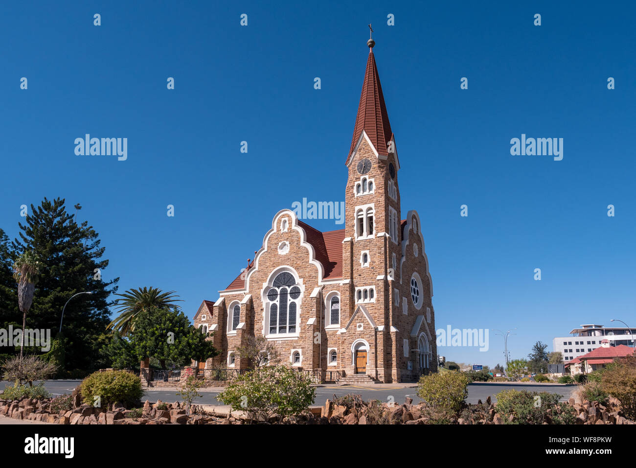 La Chiesa di Cristo, una Chiesa luterana a Windhoek, in Namibia - protestante, in stile coloniale e la Chiesa tedesca Foto Stock