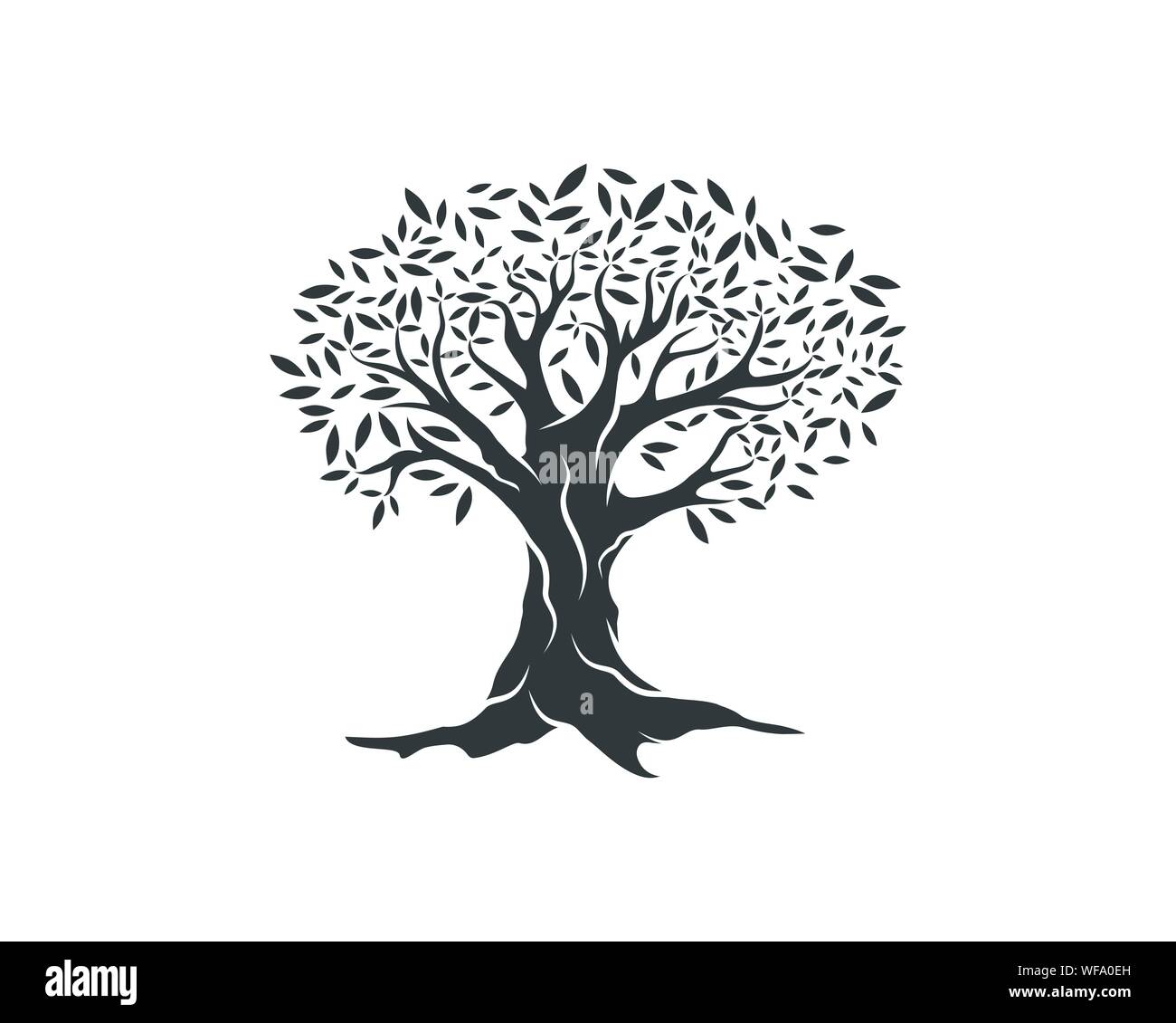 Albero di olivo illustrazione vettoriale del modello di progettazione Illustrazione Vettoriale