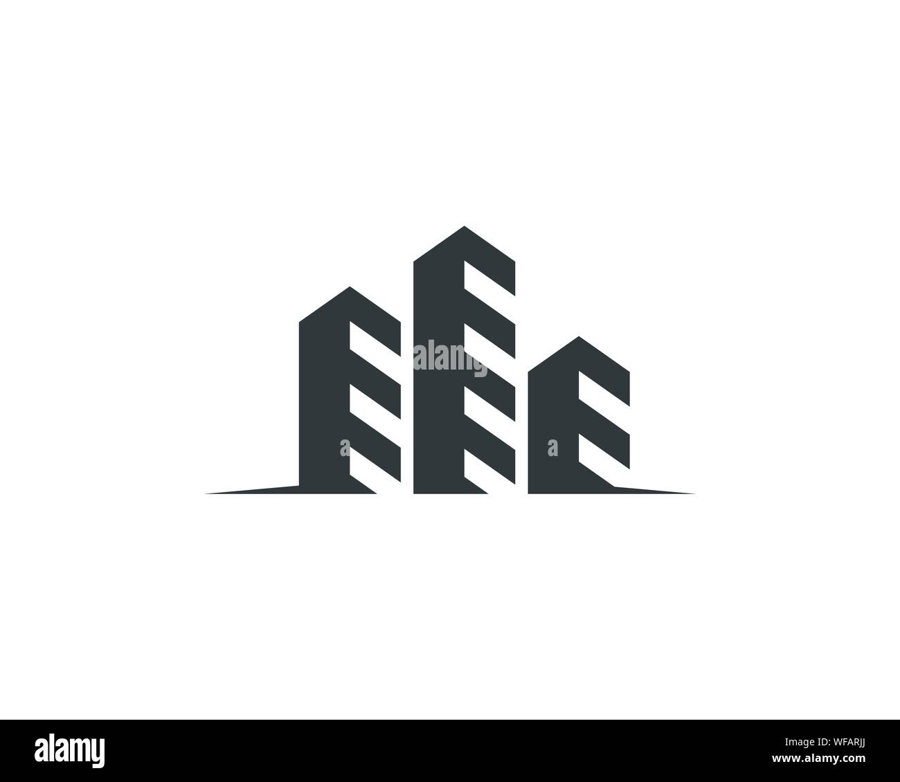 Immobiliare , proprietà e costruzione Logo design Illustrazione Vettoriale