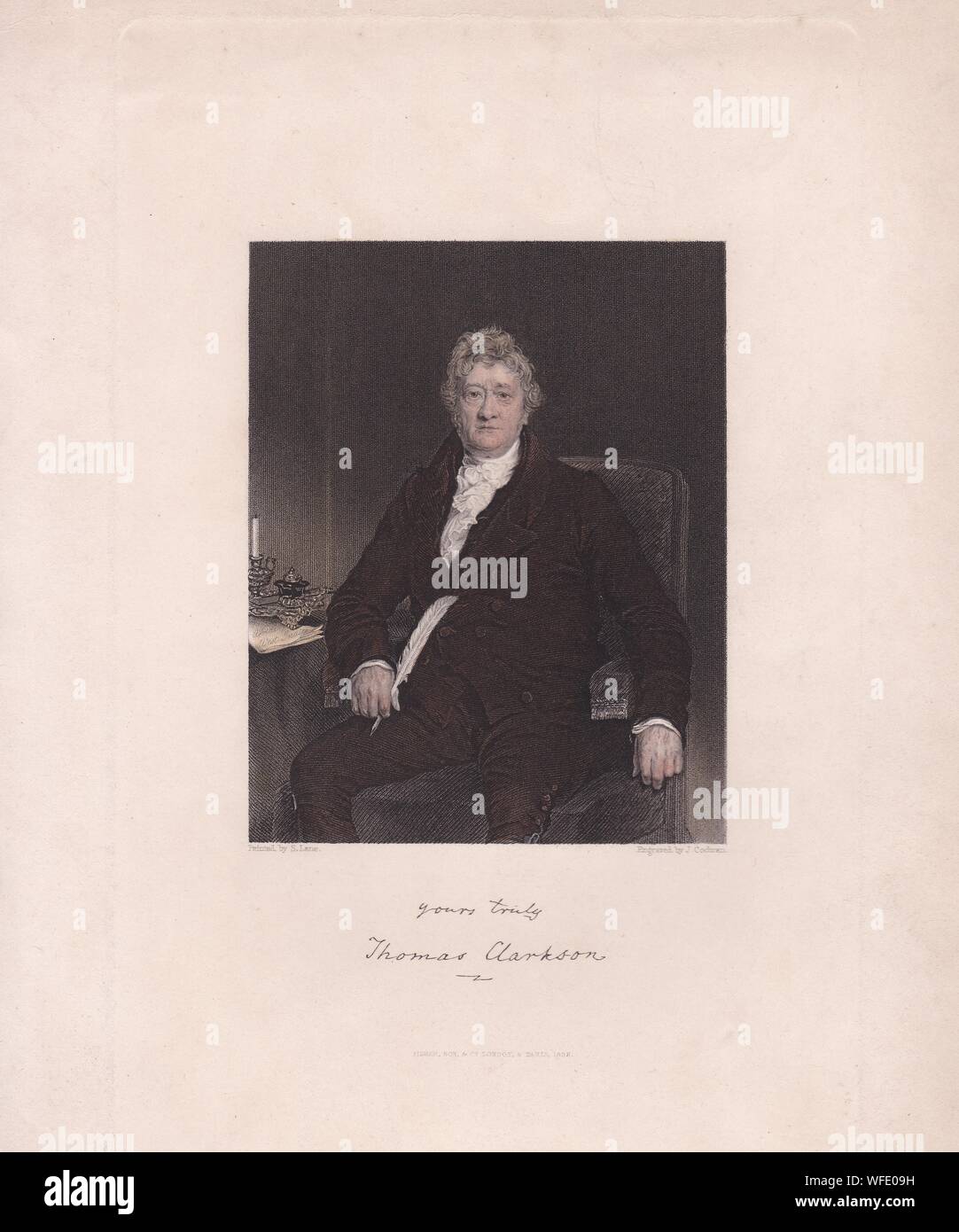 Prenota / piastra di stampa 'Thomas Clarkson'. Inglese verità ed un attivista leader contro il commercio di schiavi nell'impero britannico. Foto Stock