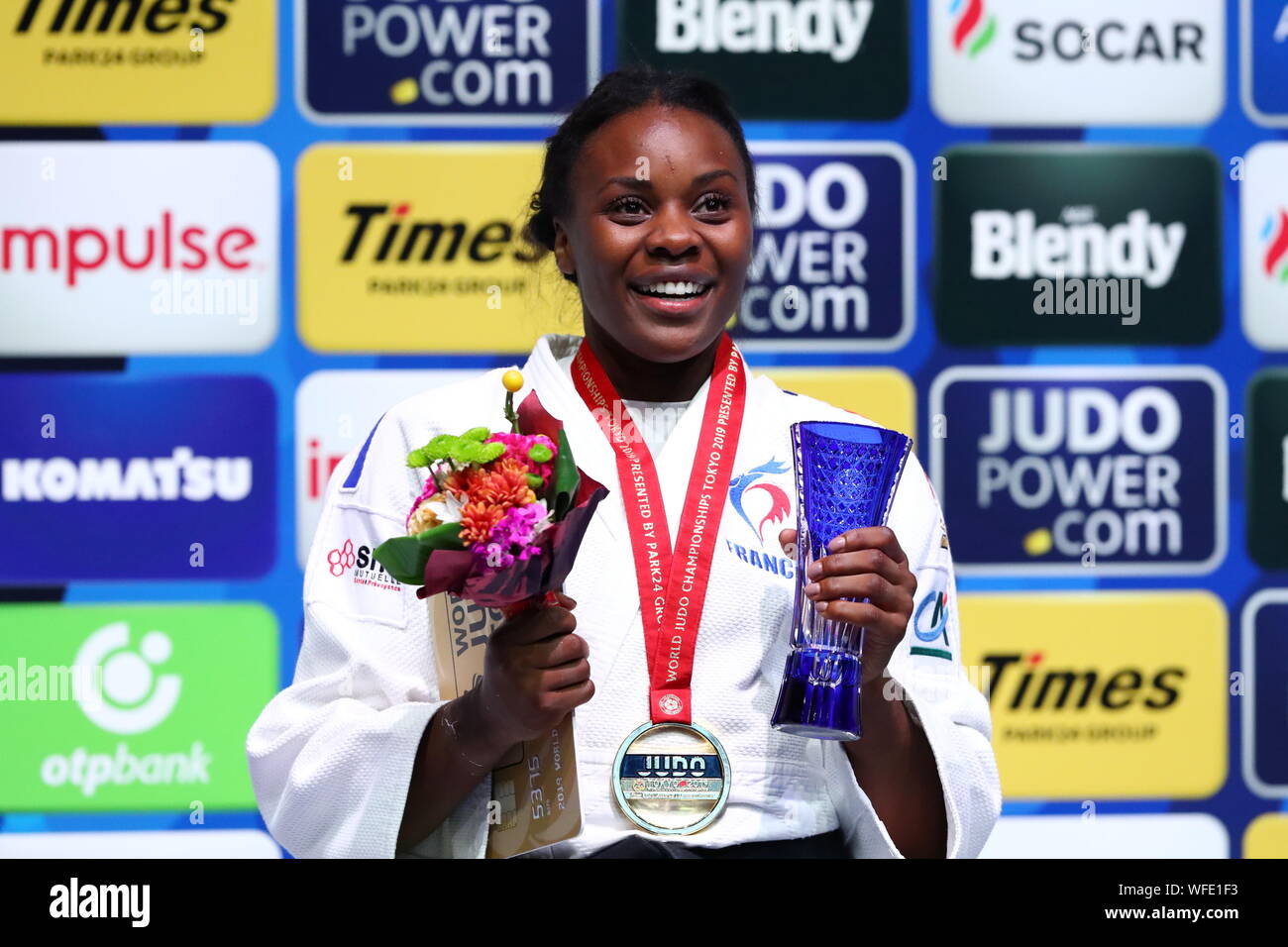 Madeleine Malonga (FRA), 30 agosto 2019 - Judo : Mondo Judo Championships Tokyo 2019 Donna -78kg Cerimonia di Premiazione al Nippon Budokan di Tokyo, Giappone. (Foto di Naoki Nishimura/AFLO SPORT) Foto Stock