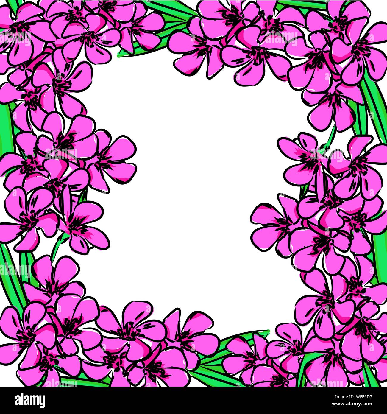 Rosa sfondo floreale. Illustrazione Vettoriale. Isolato su sfondo bianco Illustrazione Vettoriale