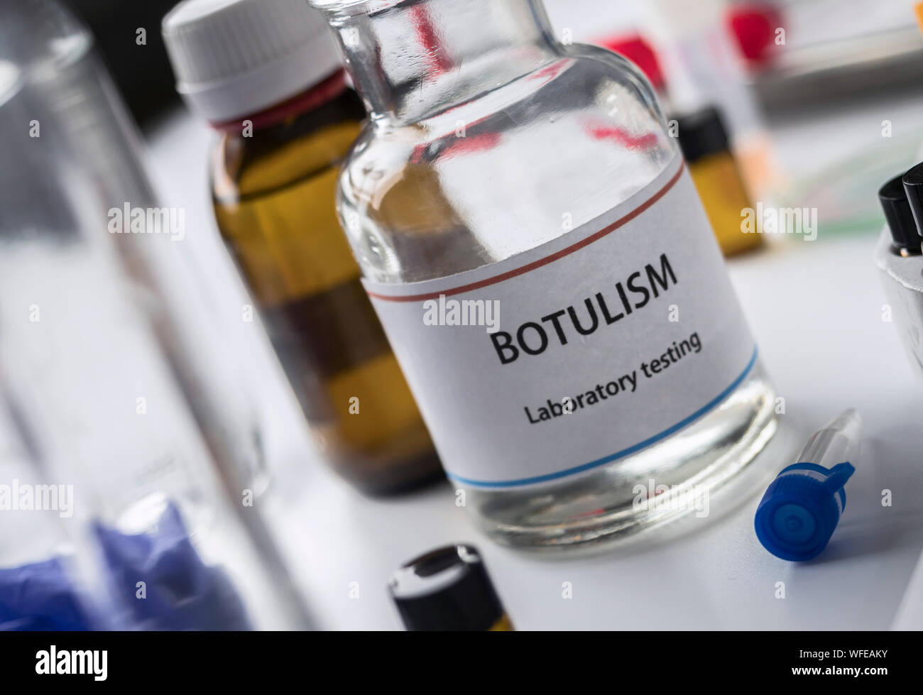 Botulismo campioni in laboratorio, immagine concettuale Foto Stock