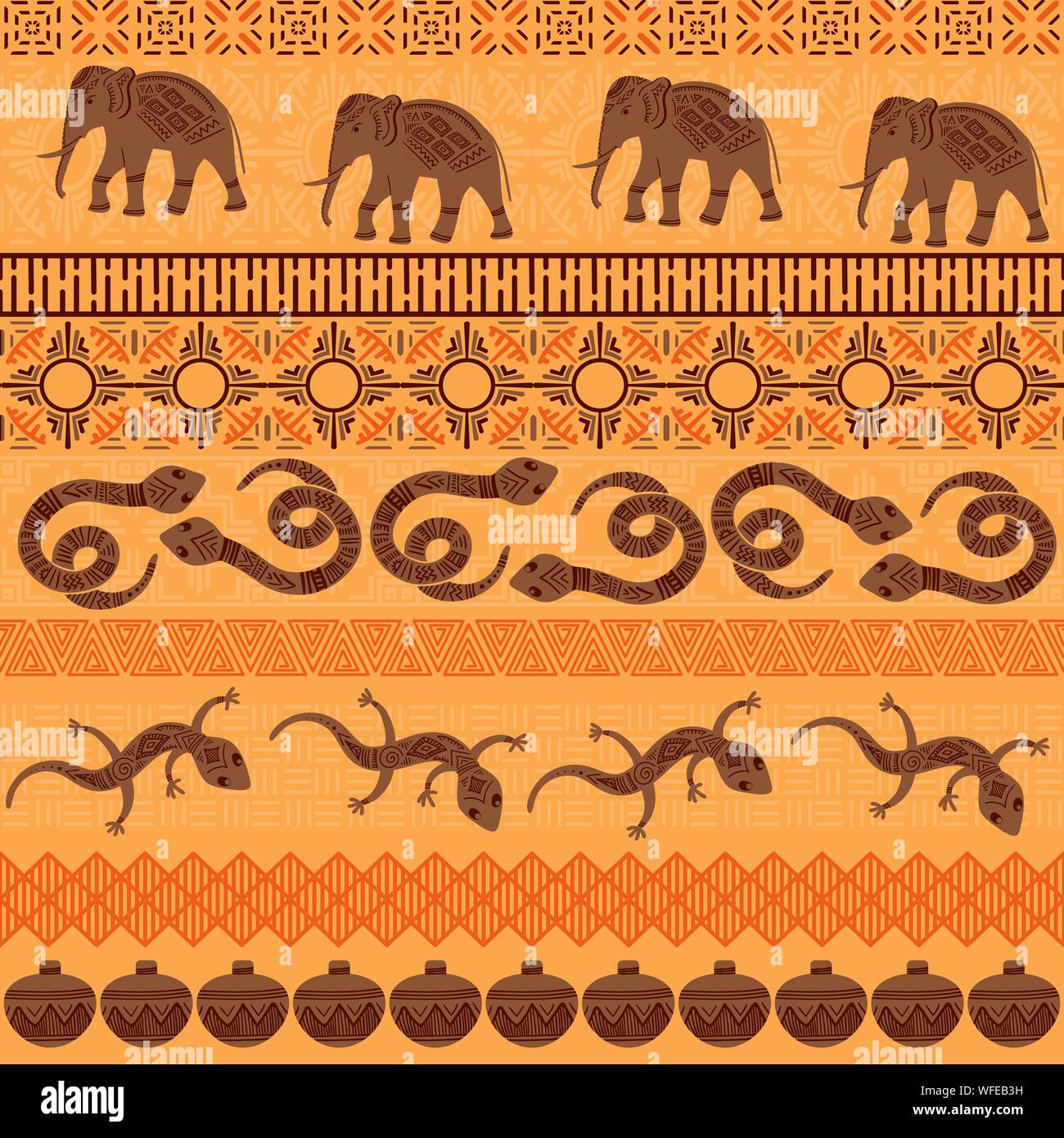 Etnici tribali seamless pattern. Abstract ornamento geometrico con motivi africani. Illustrazione Vettoriale. Perfetto per la stampa tessile, carta da parati e panno design, tessuto, carta da imballo e disegno di tessuto. Illustrazione Vettoriale Etnici tribali seamless pattern. Abstract ornamento geometrico con motivi africani. Illustrazione Vettoriale. Perfetto per la stampa tessile, carta da parati e panno design, tessuto, carta da imballo e disegno di tessuto. Illustrazione Vettoriale