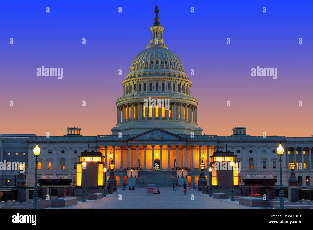 United States Capitol Building al tramonto Foto Stock