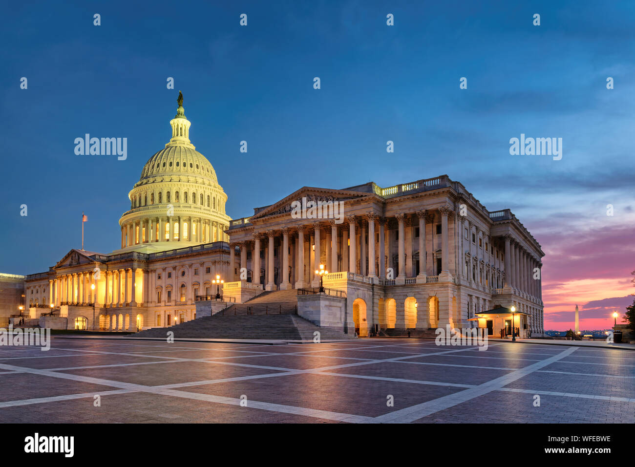 United States Capitol Building al tramonto Foto Stock