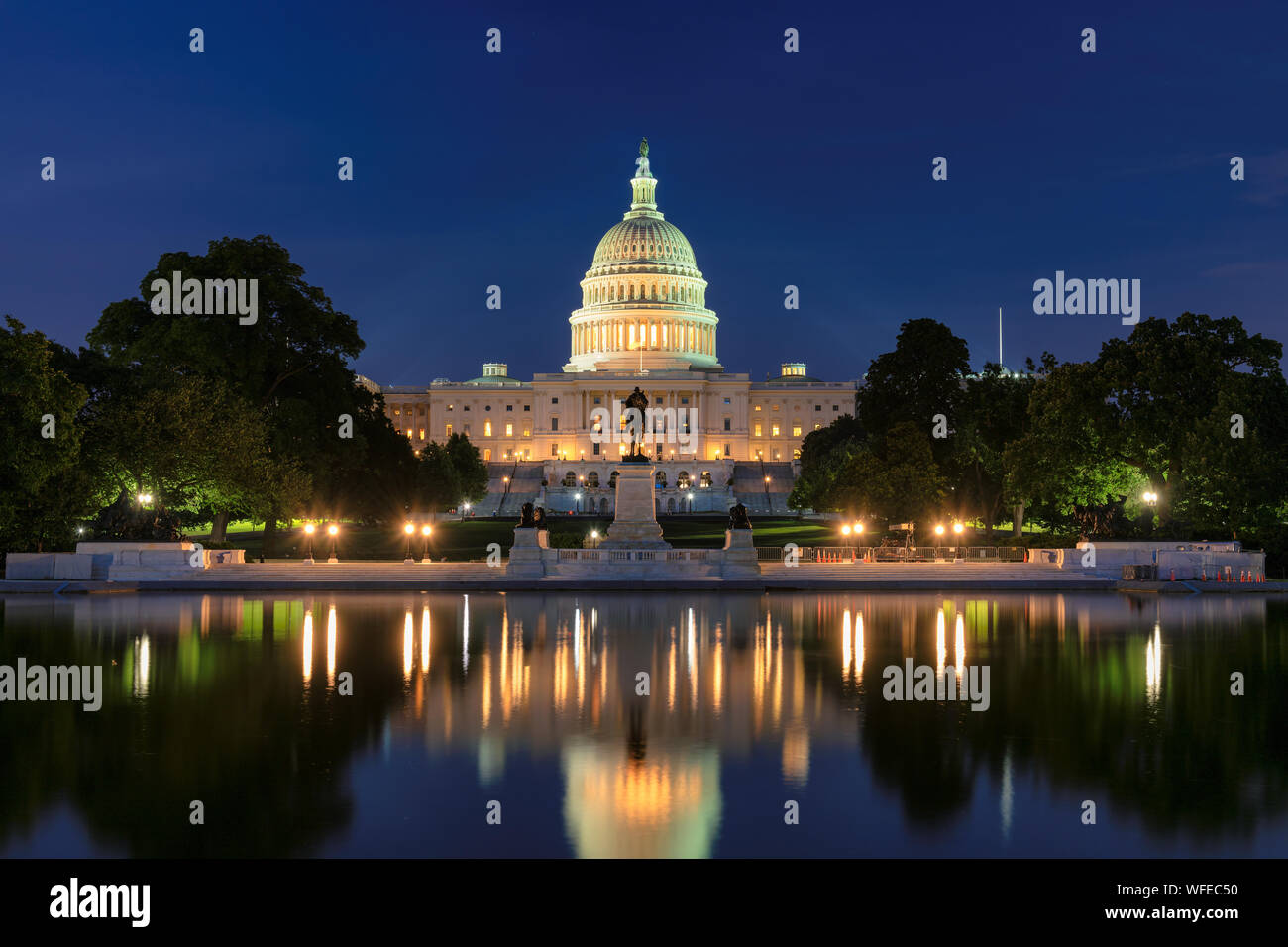 United States Capitol Building di notte Foto Stock