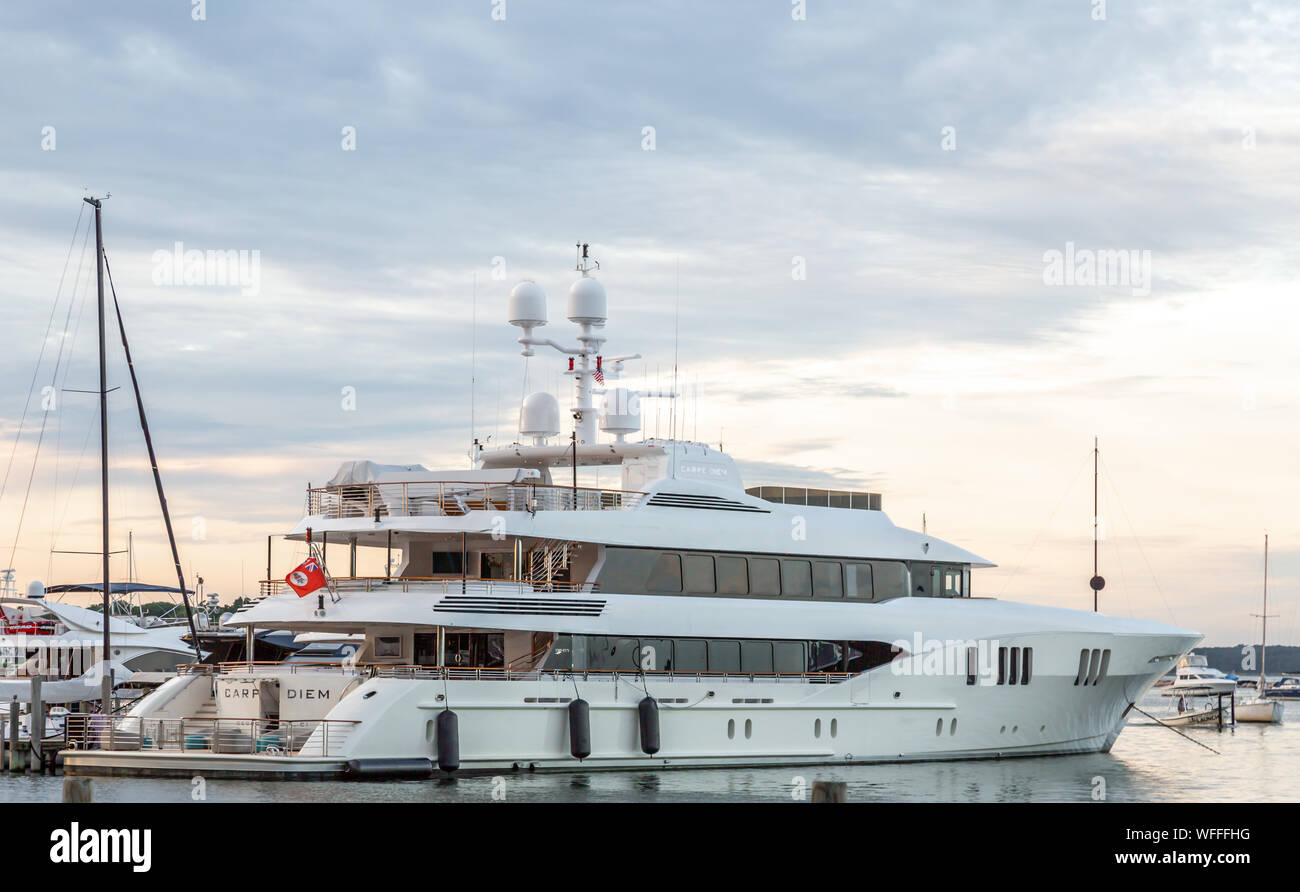 Grandi yacht privato, Carpe Diem In Sag Harbor, NY Foto Stock