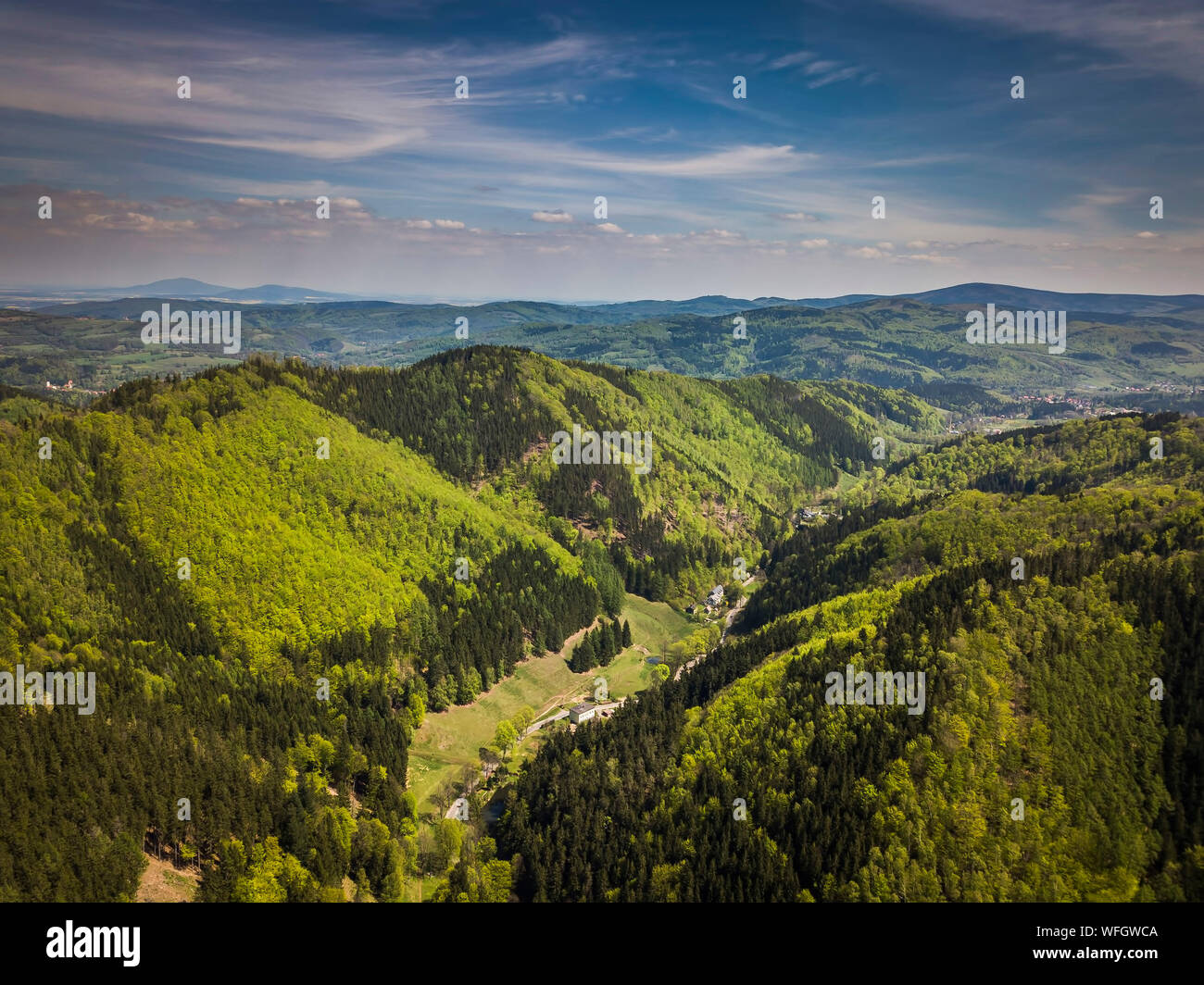 Valle di Rybna - Suche Montagne Sudetes in Polonia Foto Stock