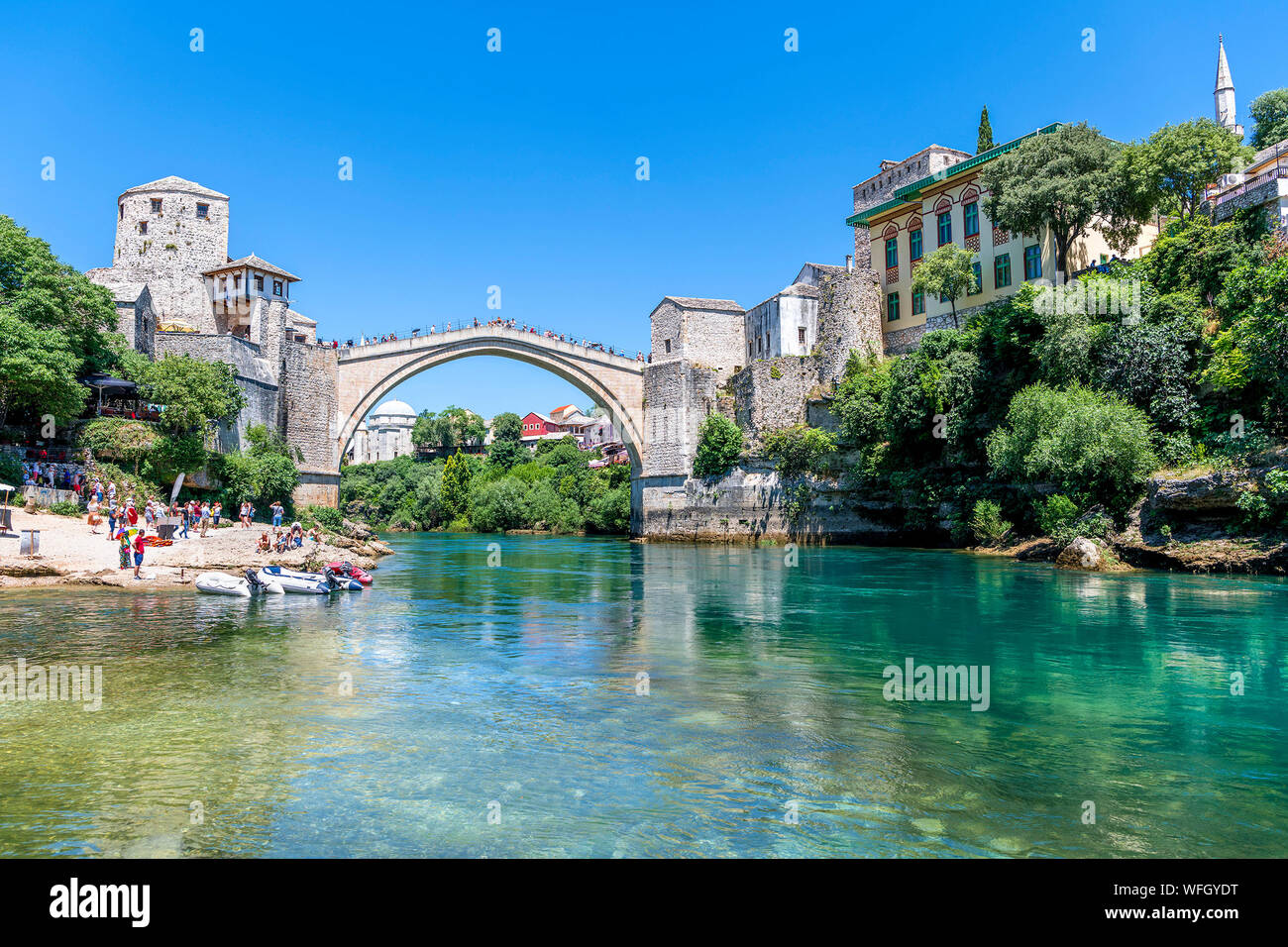 Stari Most, ponte di Mostar, Bosnia Erzegovina Foto Stock