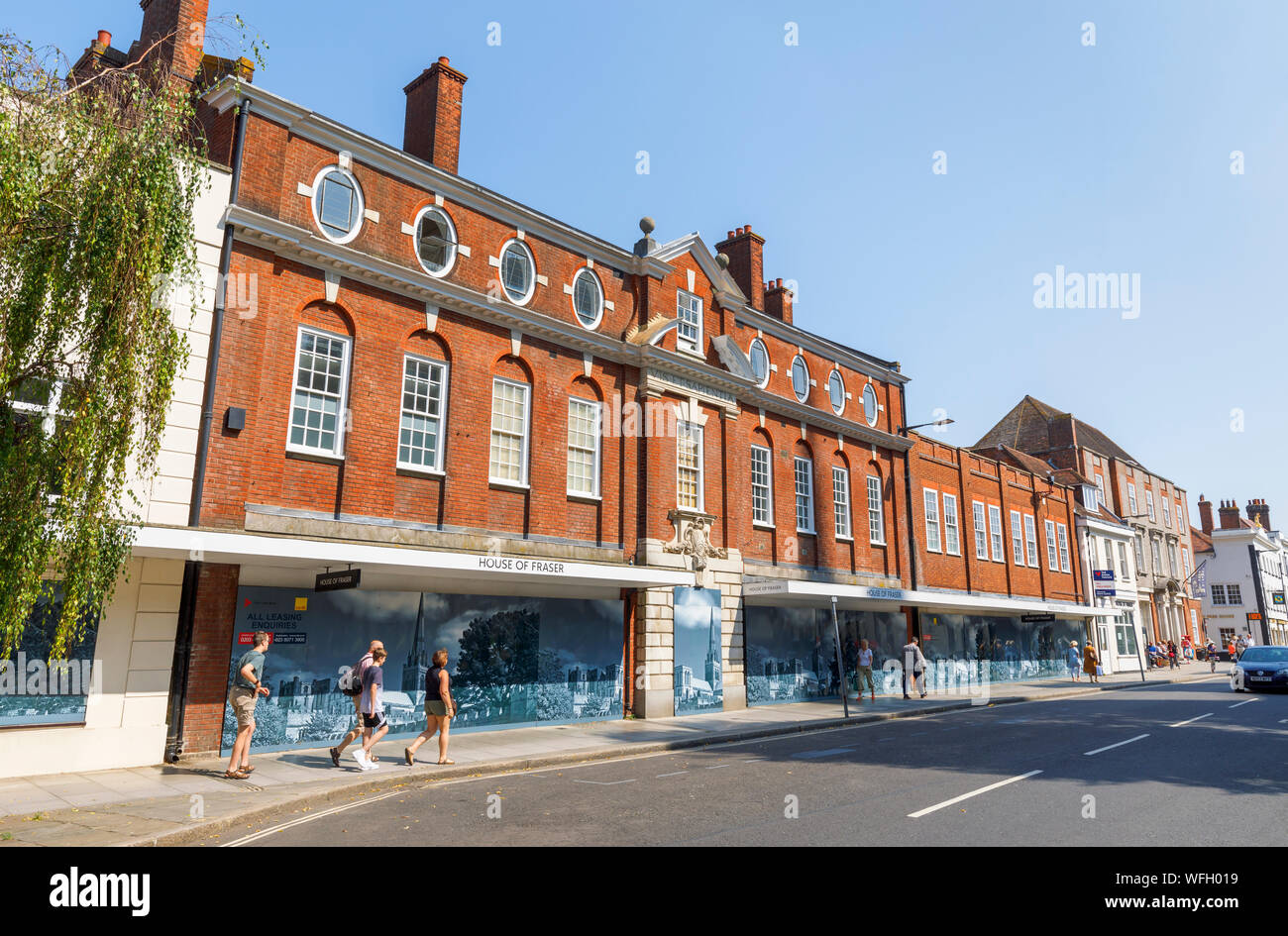 Chiuso, intavolato House of Fraser department store, St Georges House, West Street, Chichester, capoluogo di contea di West Sussex, south coast Inghilterra, Regno Unito Foto Stock