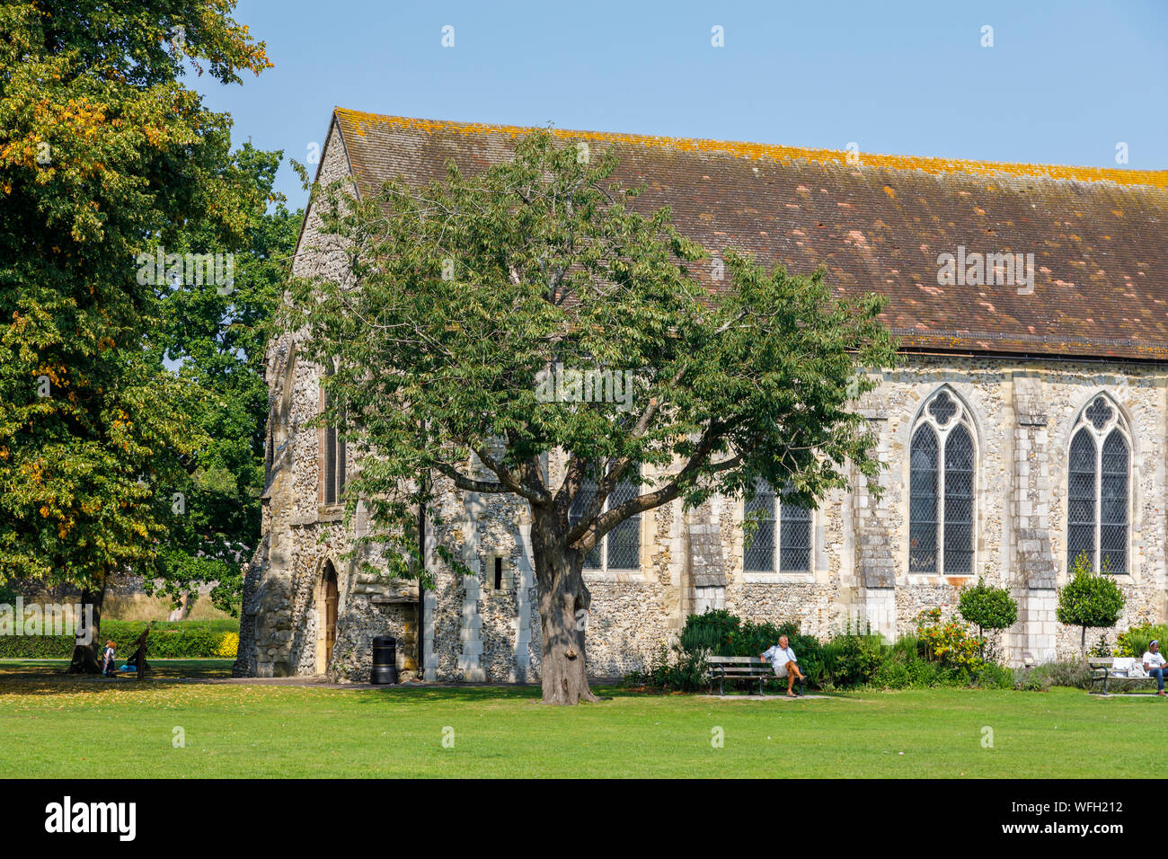 La Guildhall, un medievale convento dei Francescani, in Priory Park a Chichester, una città e capoluogo di contea di West Sussex, south coast Inghilterra, Regno Unito Foto Stock