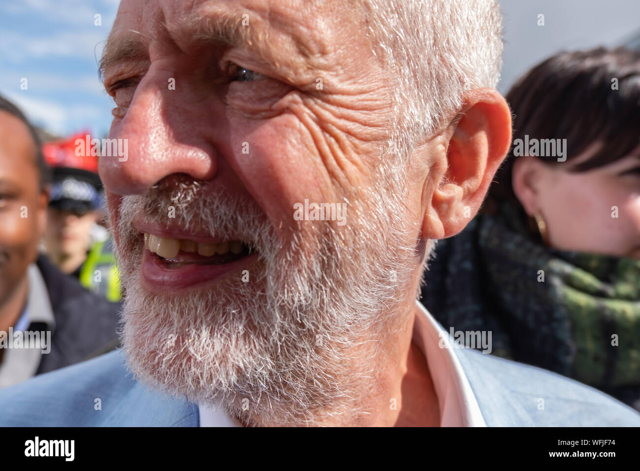 Glasgow, Scotland, Regno Unito. Il 31 agosto, 2019. Leader del Partito laburista Jeremy Corbyn MP assiste il rally svoltasi a George Square contro Boris Johnson proroga del Parlamento. Credito: Berretto Alamy/Live News Foto Stock