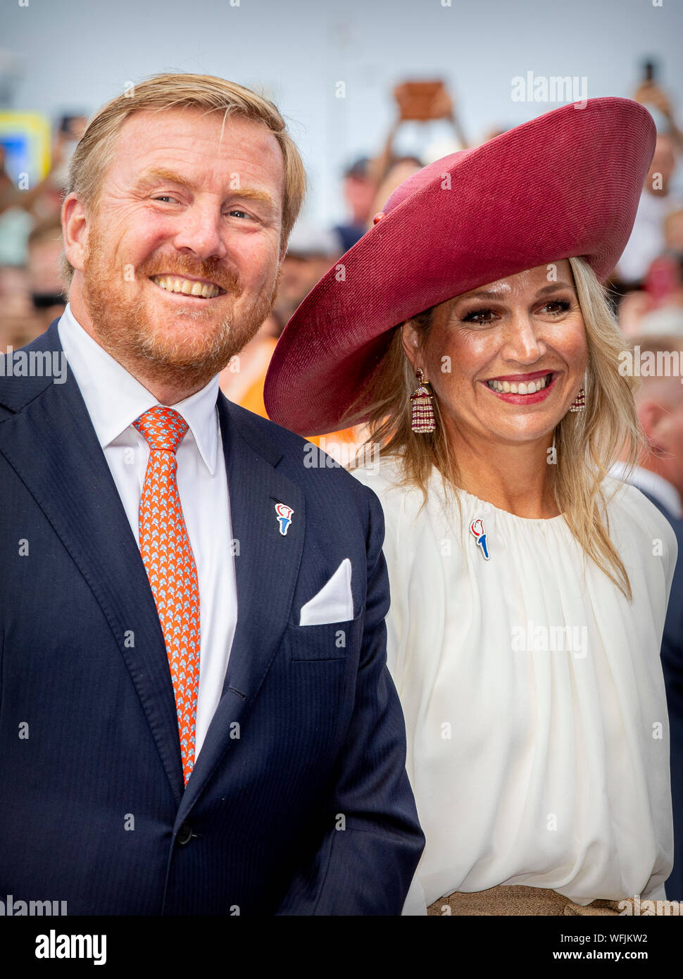 Terneuzen, Paesi Bassi. 31 Agosto, 2019. Willem-Alexander re e regina Maxima dei Paesi Bassi e il re Philippe e Regina Mathilde del Belgio frequentare l'inizio del settantacinquesimo anniversario della liberazione a Terneuzen, Paesi Bassi, 31 agosto 2019. Credito: Patrick van Katwijk/ point de vue OUT |/dpa/Alamy Live News Foto Stock