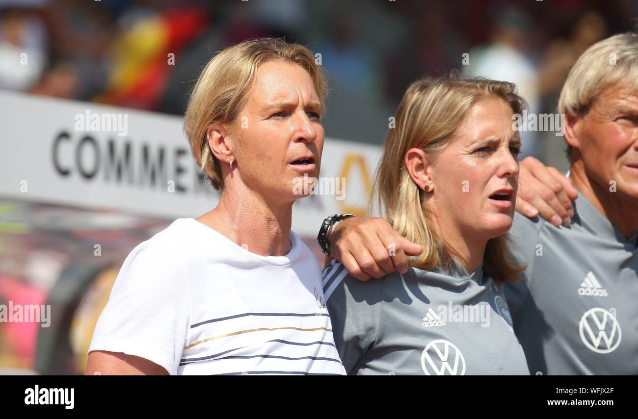 Kassel, Deutschland. 31 Ago, 2019. firo: 31.08.2019 Calcio, 2019/2020 donne, signori. Em - Qualifica, squadra nazionale Germania - Montenegro coach Martina Voss-Tecklenburg | Utilizzo di credito in tutto il mondo: dpa/Alamy Live News Foto Stock