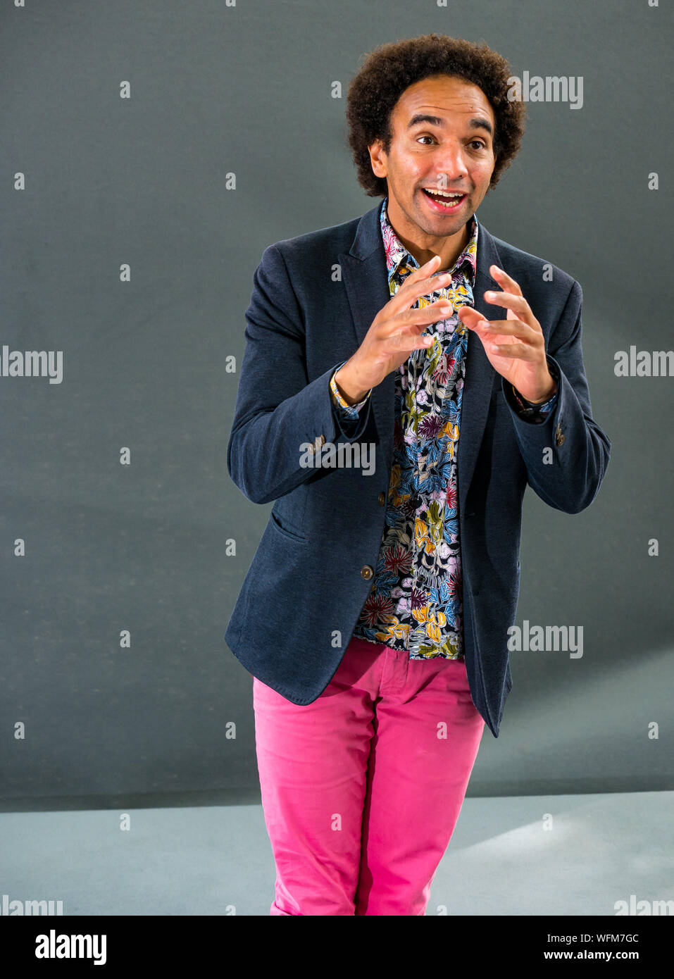 Giuseppe Coelho, premiato poeta di Edinburgh International Book Festival 2019, Scotland, Regno Unito Foto Stock